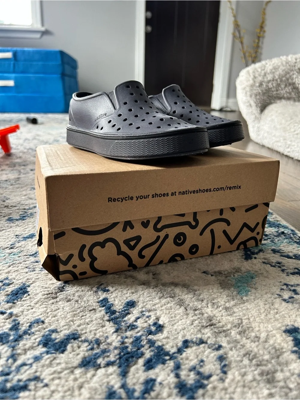 Native Black Slip-On Perforated Clog by Native